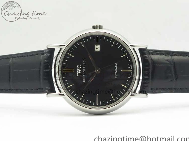 MIROTIME 0321 Portofino Automatic SS TWF 1:1 Best Edition Black Dial on Black Leather Strap A TravelReady 7199